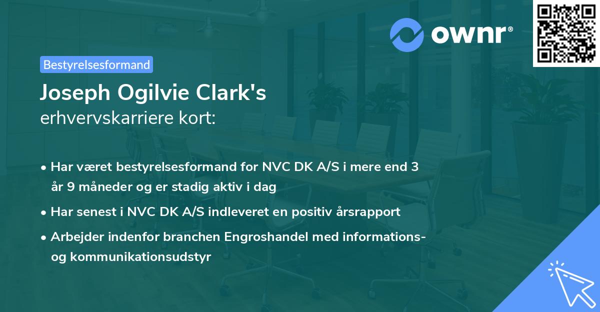 Joseph Ogilvie Clark's erhvervskarriere kort