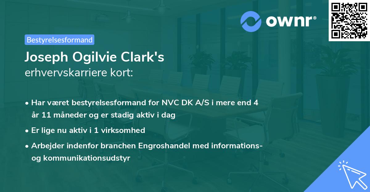 Joseph Ogilvie Clark's erhvervskarriere kort