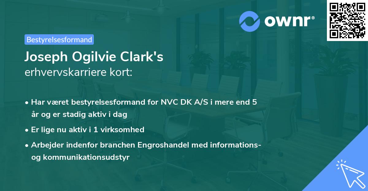 Joseph Ogilvie Clark's erhvervskarriere kort