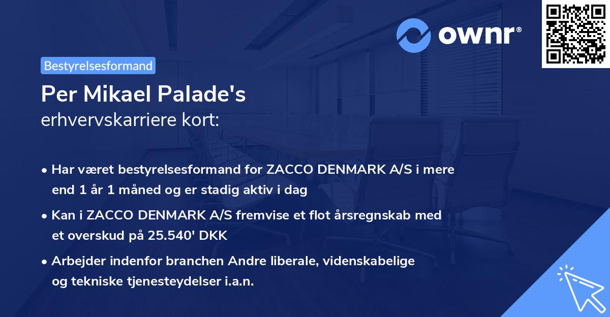Per Mikael Palade's erhvervskarriere kort