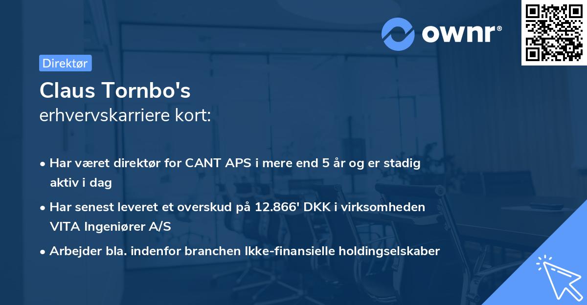 Claus Tornbo's erhvervskarriere kort