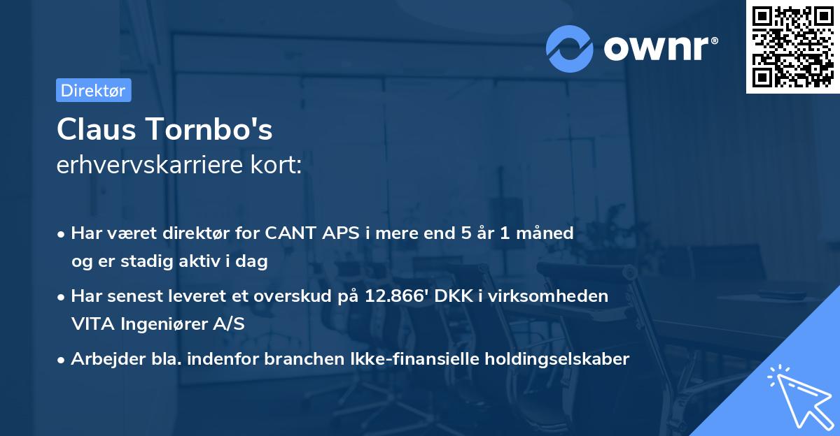 Claus Tornbo's erhvervskarriere kort