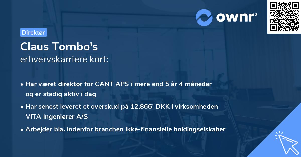 Claus Tornbo's erhvervskarriere kort