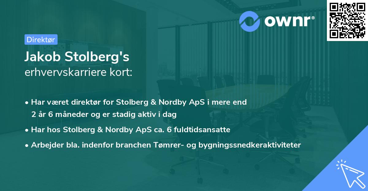 Jakob Stolberg's erhvervskarriere kort