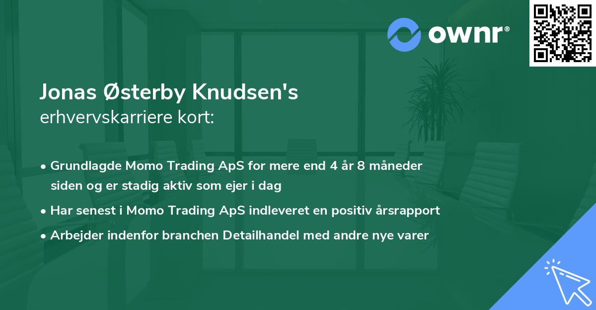 Jonas Østerby Knudsen's erhvervskarriere kort