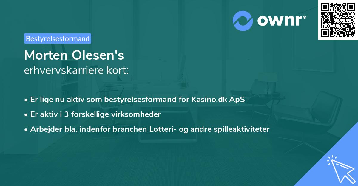 Morten Olesen's erhvervskarriere kort
