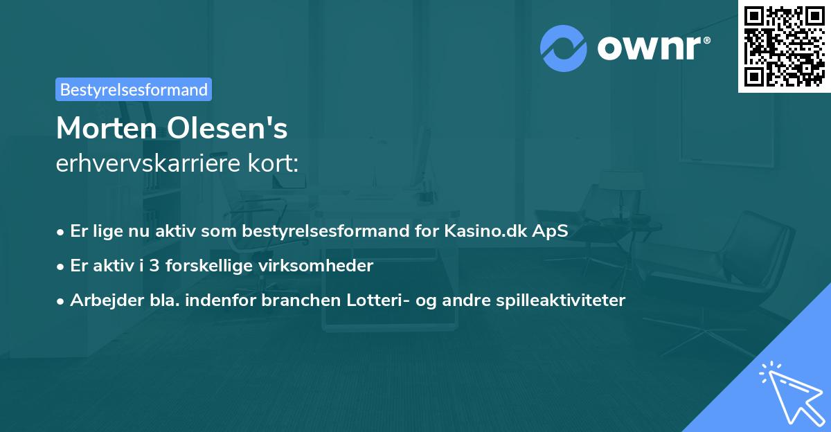 Morten Olesen's erhvervskarriere kort