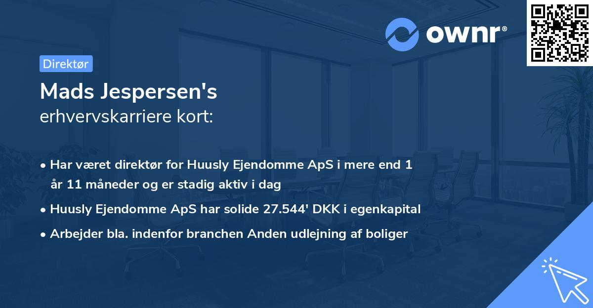 Mads Jespersen's erhvervskarriere kort