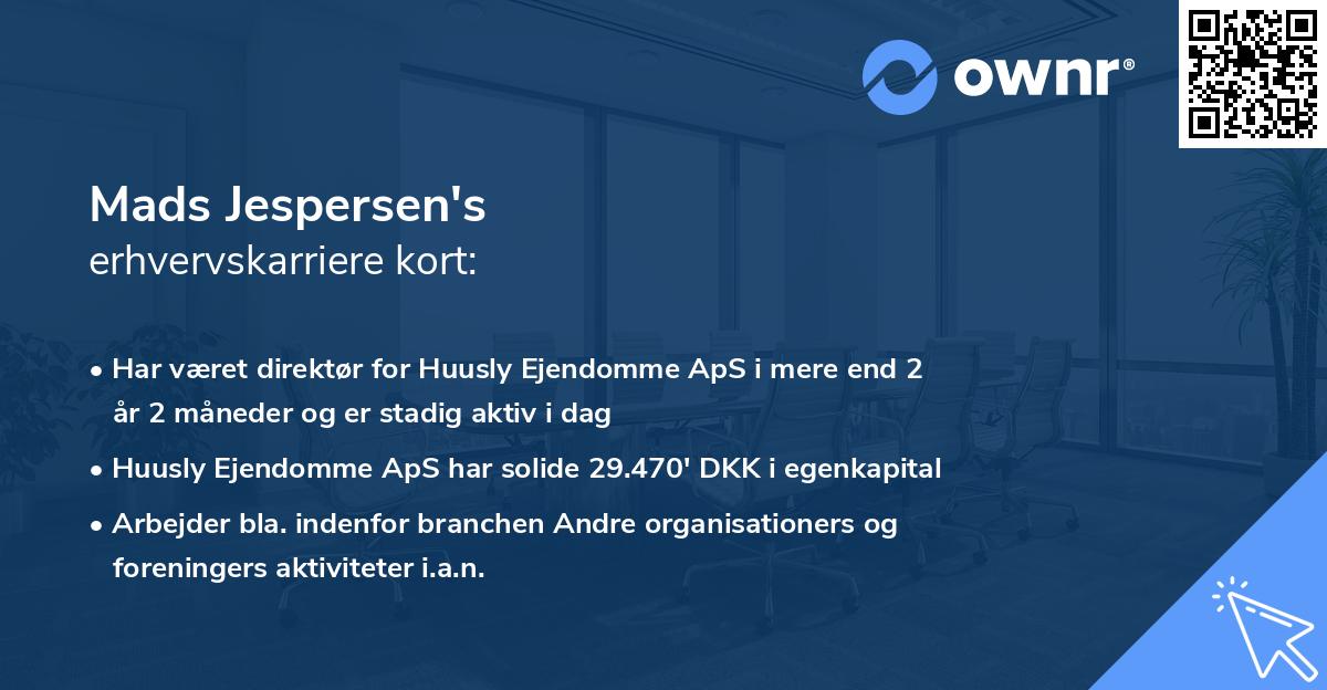 Mads Jespersen's erhvervskarriere kort