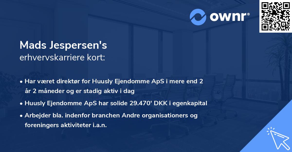 Mads Jespersen's erhvervskarriere kort