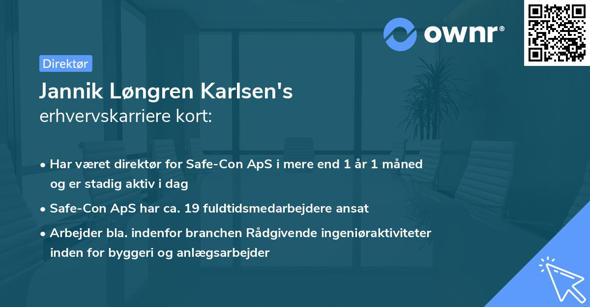 Jannik Løngren Karlsen's erhvervskarriere kort