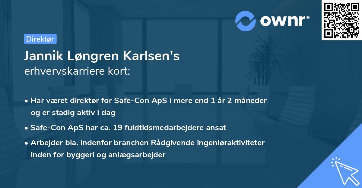 Jannik Løngren Karlsen's erhvervskarriere kort