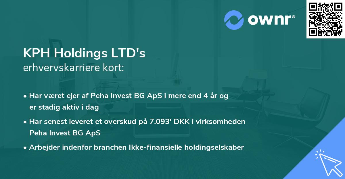 KPH Holdings LTD's erhvervskarriere kort
