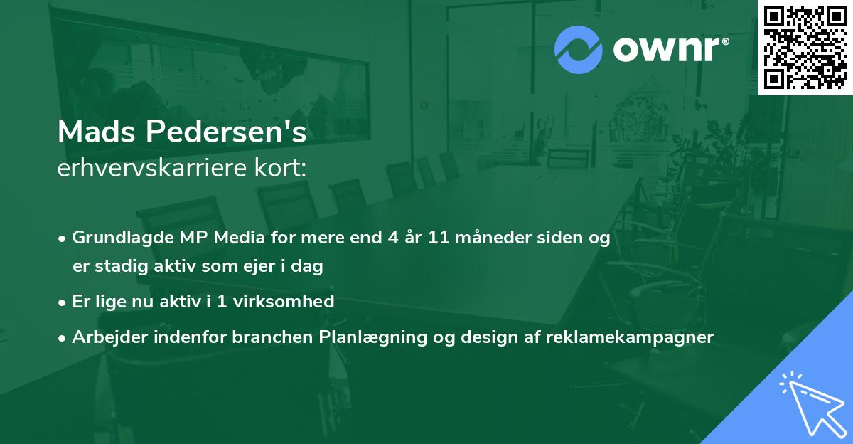 Mads Pedersen's erhvervskarriere kort