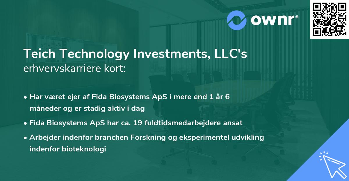 Teich Technology Investments, LLC's erhvervskarriere kort