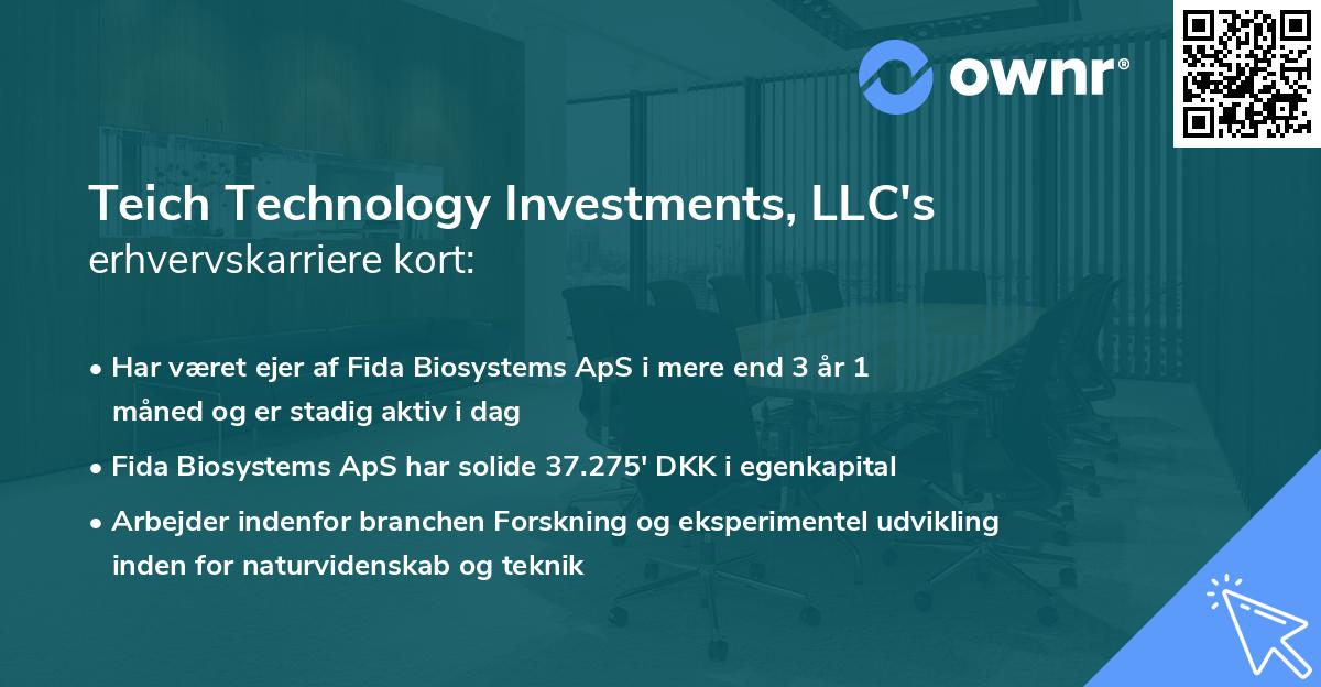 Teich Technology Investments, LLC's erhvervskarriere kort