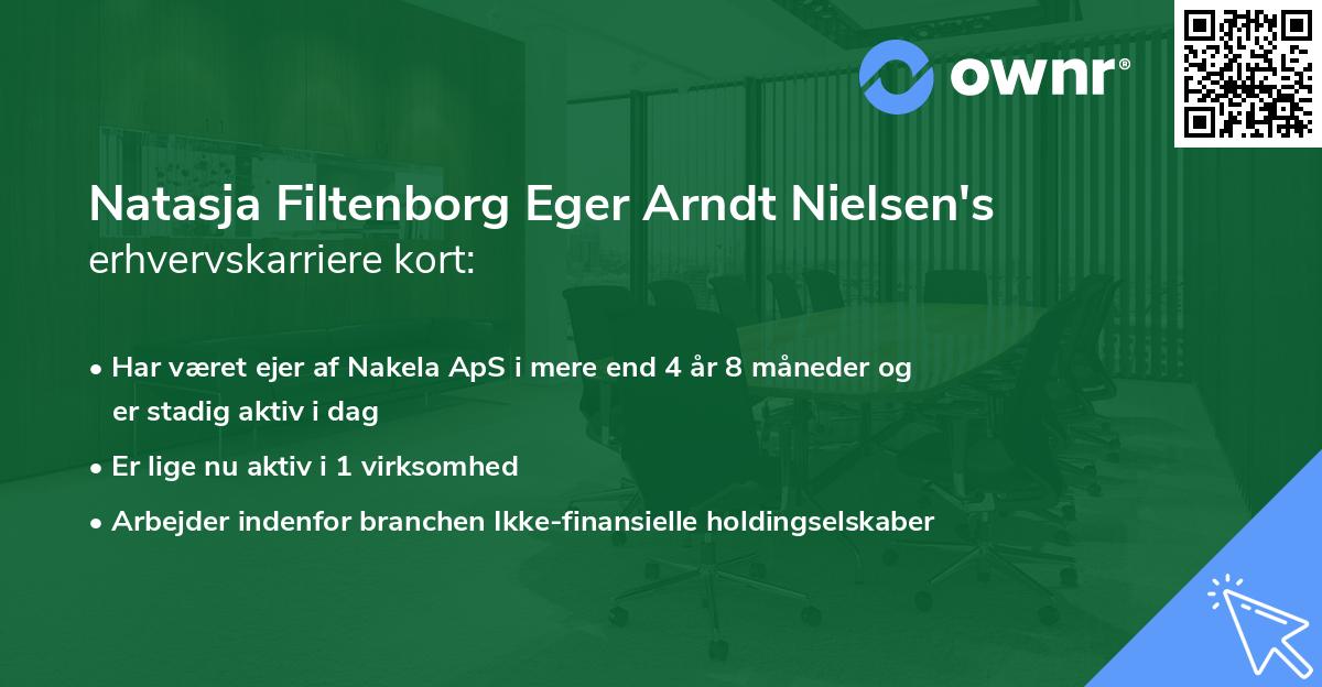 Natasja Filtenborg Eger Arndt Nielsen's erhvervskarriere kort