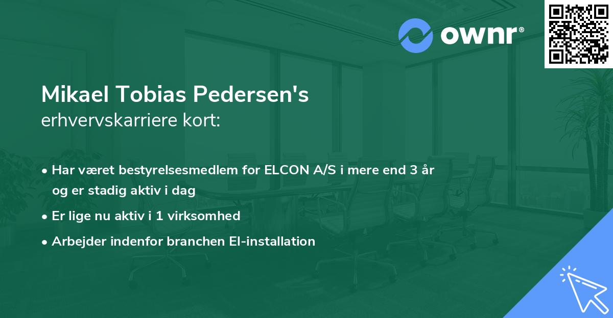 Mikael Tobias Pedersen's erhvervskarriere kort