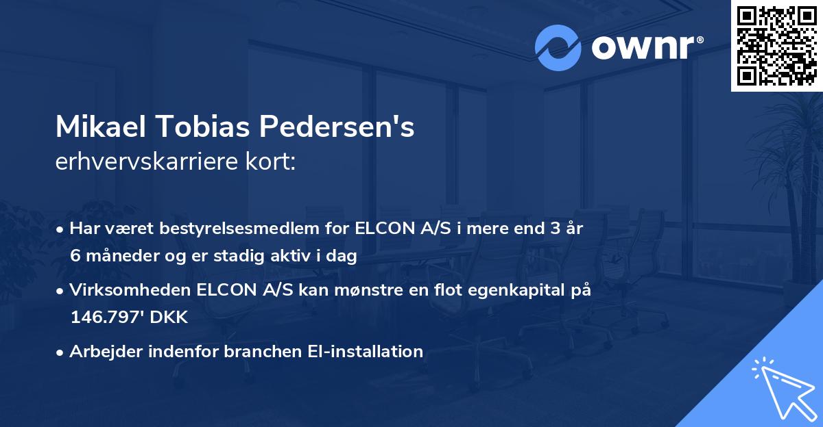 Mikael Tobias Pedersen's erhvervskarriere kort
