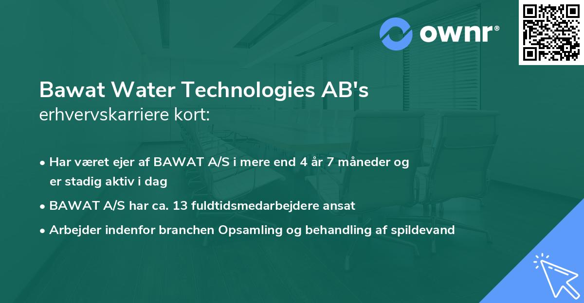 Bawat Water Technologies AB's erhvervskarriere kort