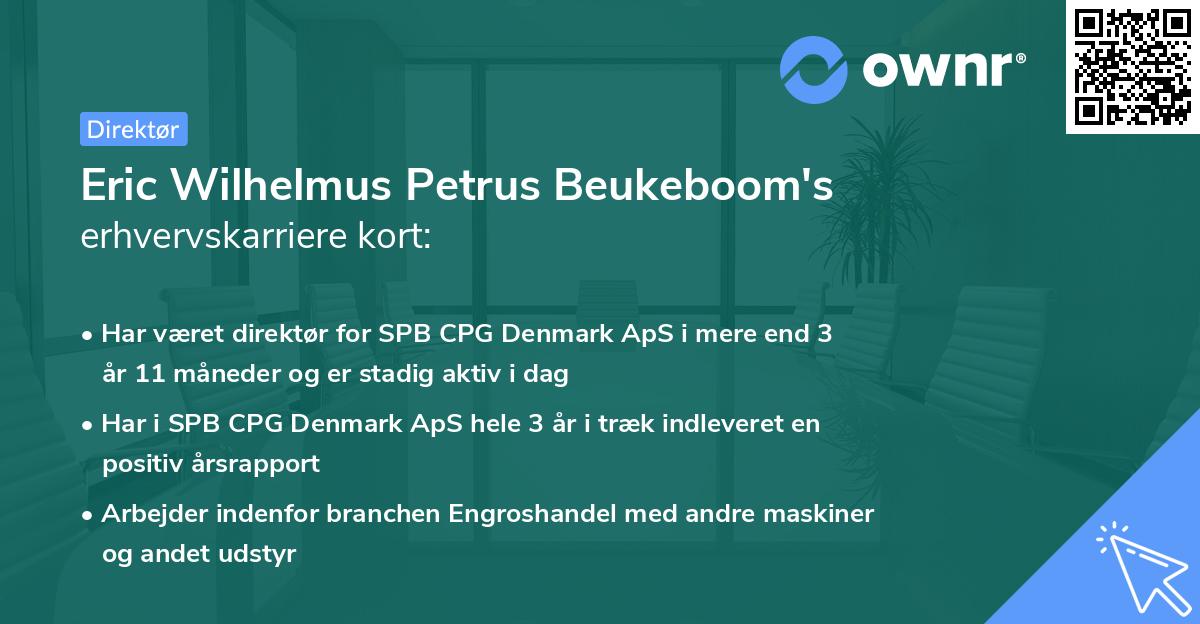 Eric Wilhelmus Petrus Beukeboom's erhvervskarriere kort