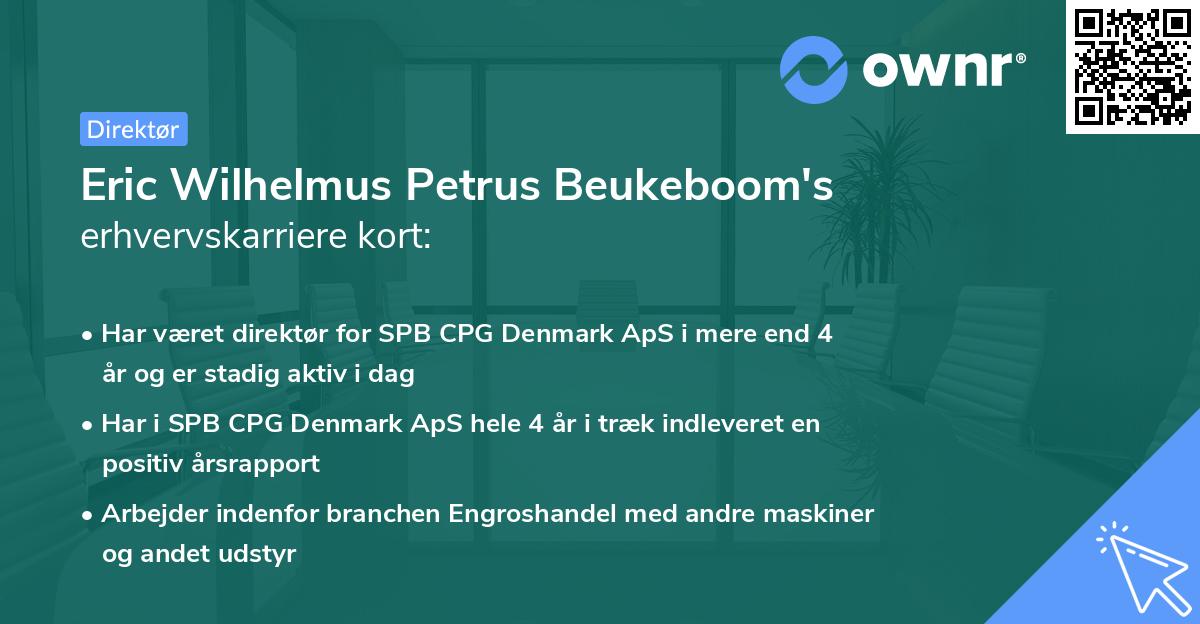 Eric Wilhelmus Petrus Beukeboom's erhvervskarriere kort