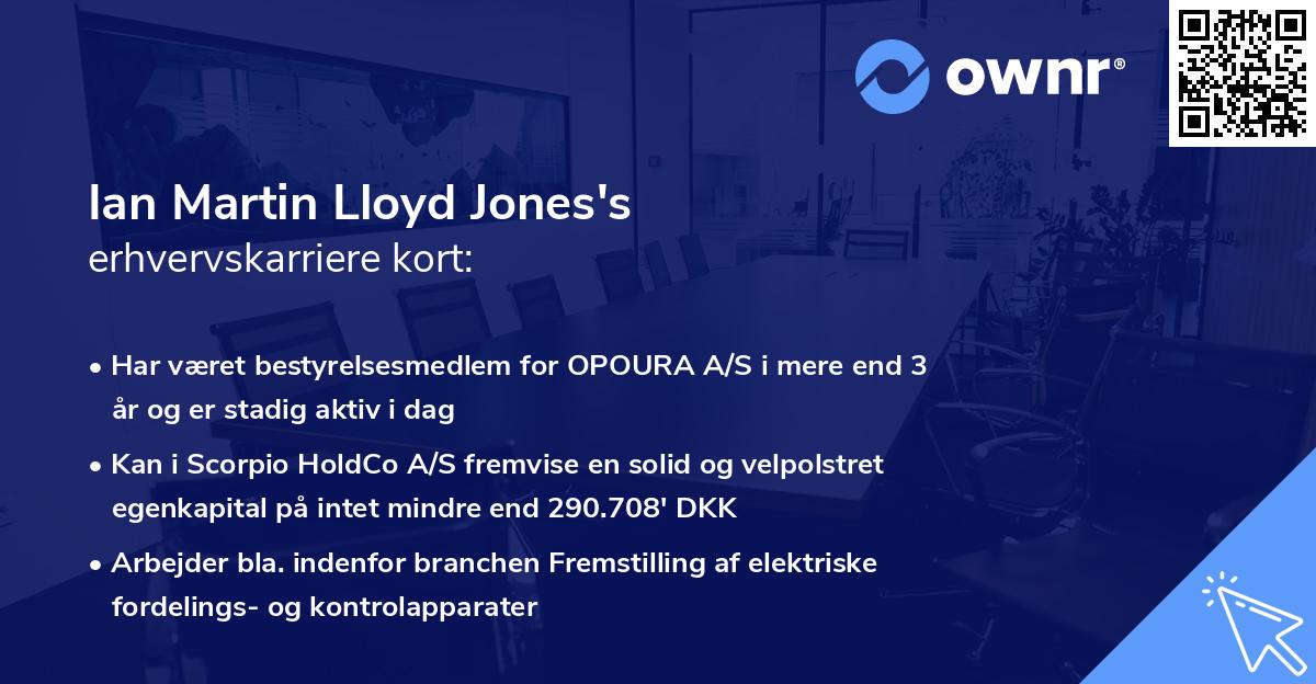 Ian Martin Lloyd Jones's erhvervskarriere kort