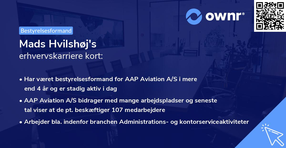 Mads Hvilshøj's erhvervskarriere kort