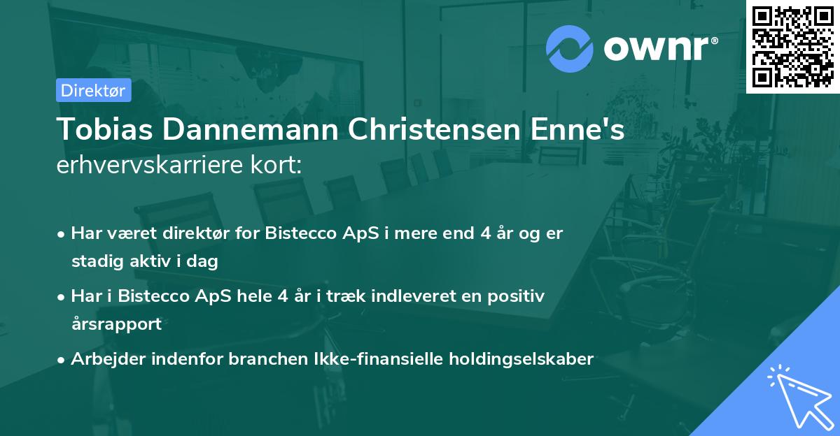 Tobias Dannemann Christensen Enne's erhvervskarriere kort