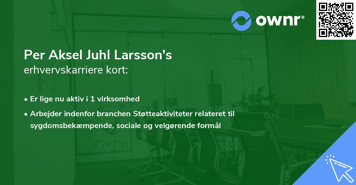 Per Aksel Juhl Larsson's erhvervskarriere kort