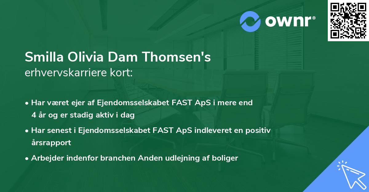 Smilla Olivia Dam Thomsen's erhvervskarriere kort