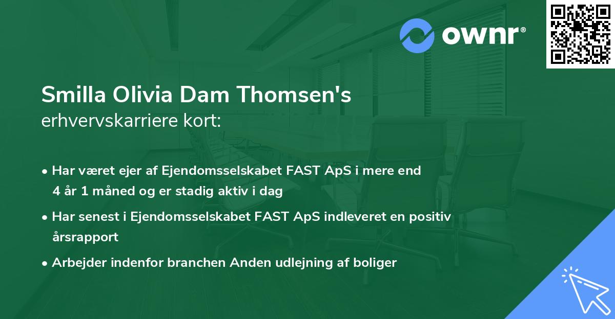 Smilla Olivia Dam Thomsen's erhvervskarriere kort
