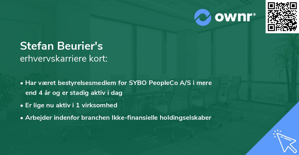 Stefan Beurier's erhvervskarriere kort
