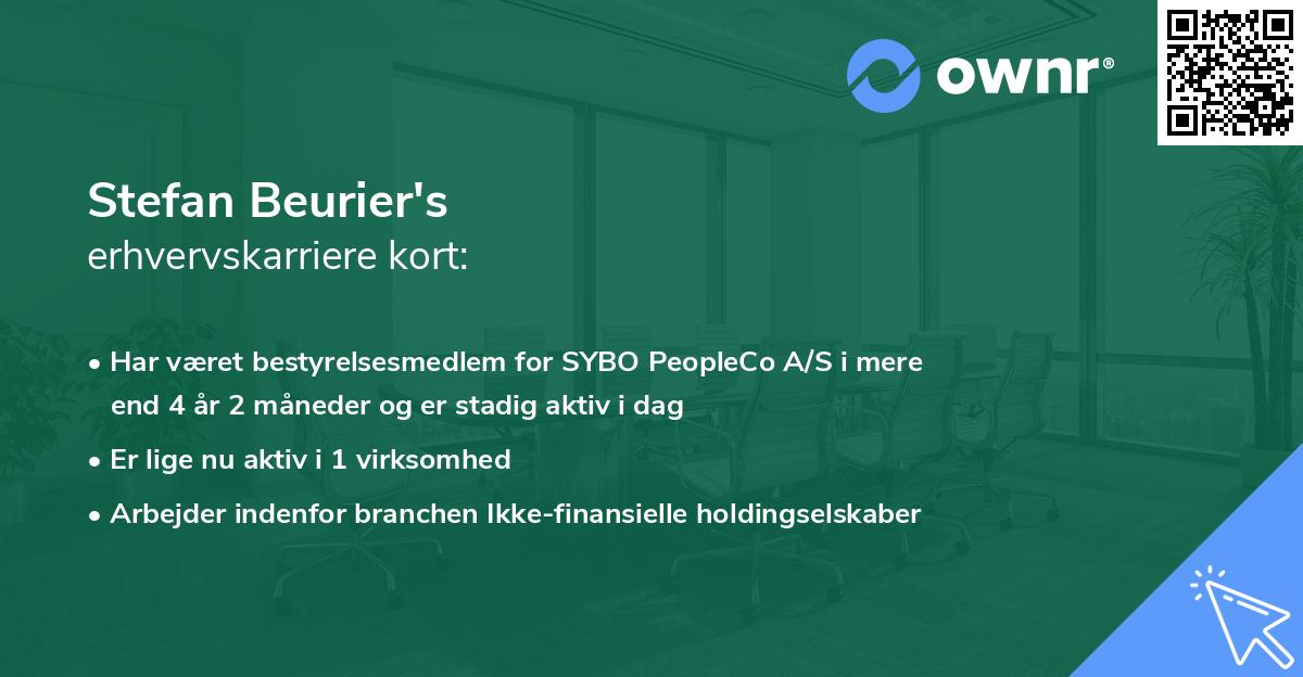 Stefan Beurier's erhvervskarriere kort