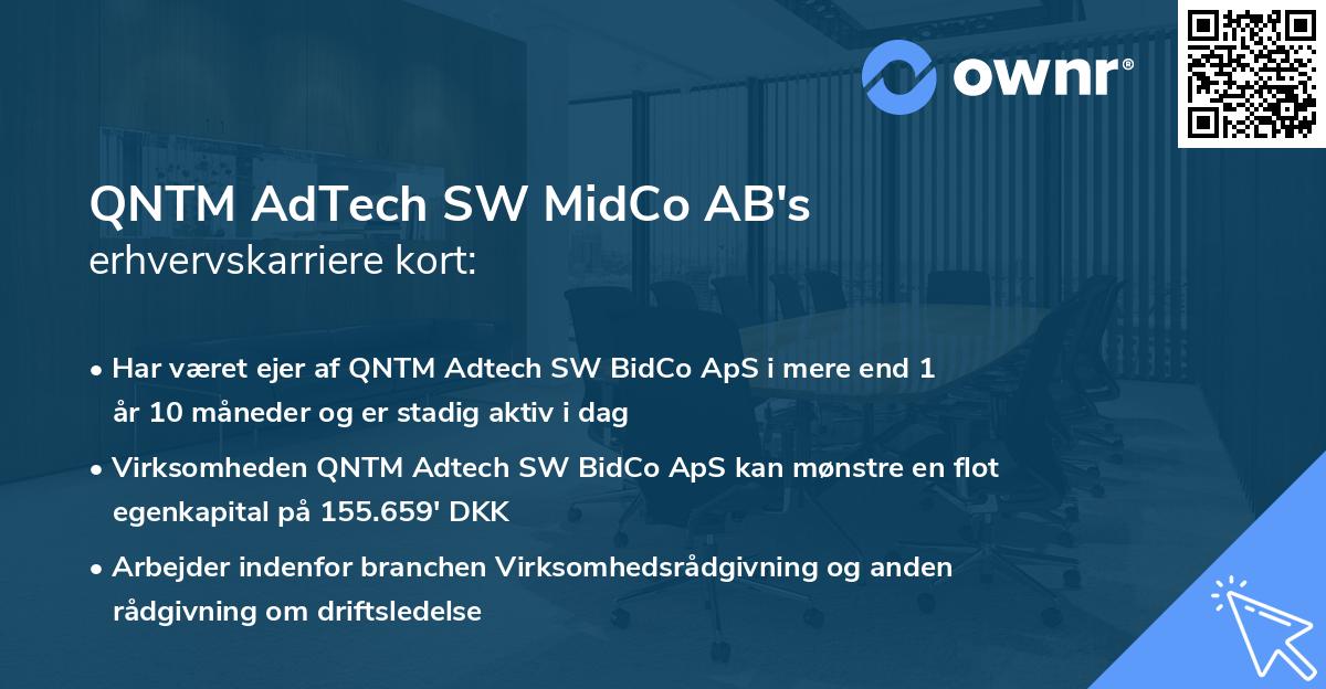 QNTM AdTech SW MidCo AB's erhvervskarriere kort