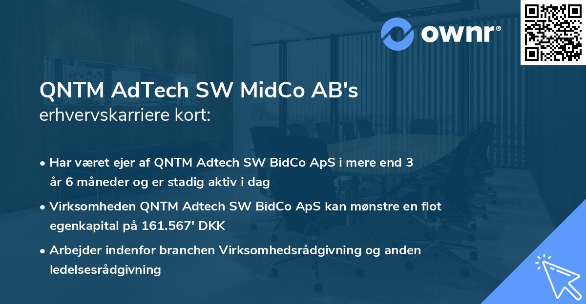 QNTM AdTech SW MidCo AB's erhvervskarriere kort