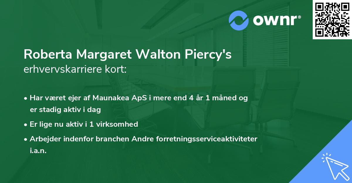 Roberta Margaret Walton Piercy's erhvervskarriere kort