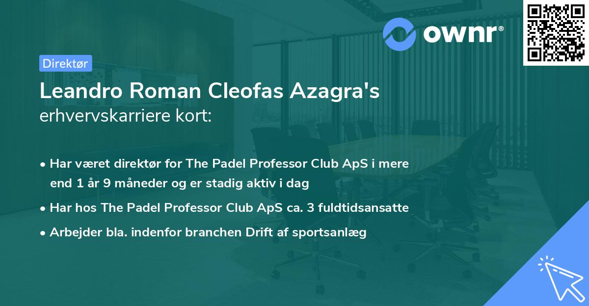Leandro Roman Cleofas Azagra's erhvervskarriere kort