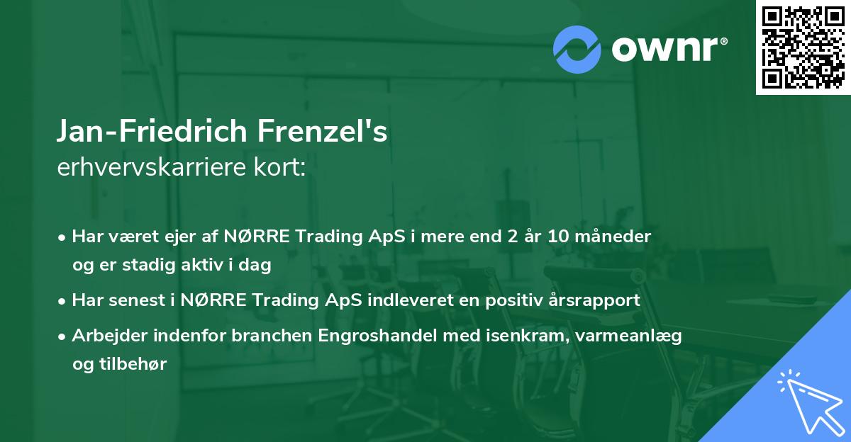 Jan-Friedrich Frenzel's erhvervskarriere kort