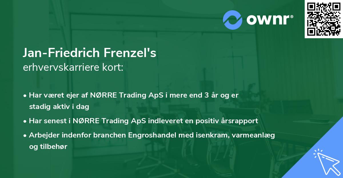 Jan-Friedrich Frenzel's erhvervskarriere kort