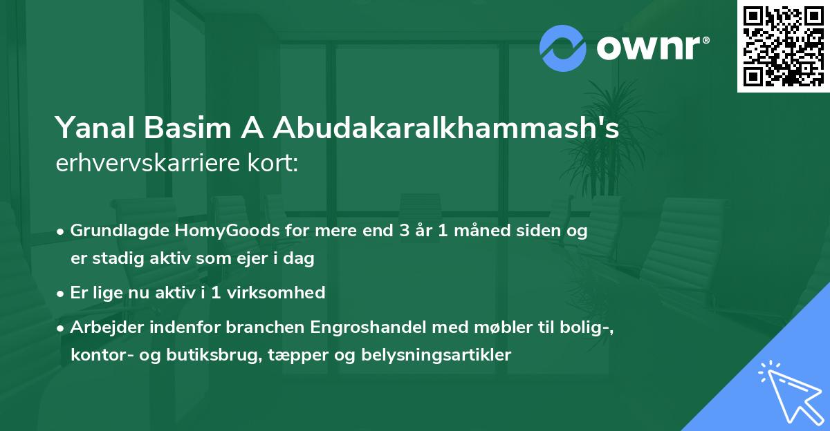 Yanal Basim A Abudakaralkhammash's erhvervskarriere kort