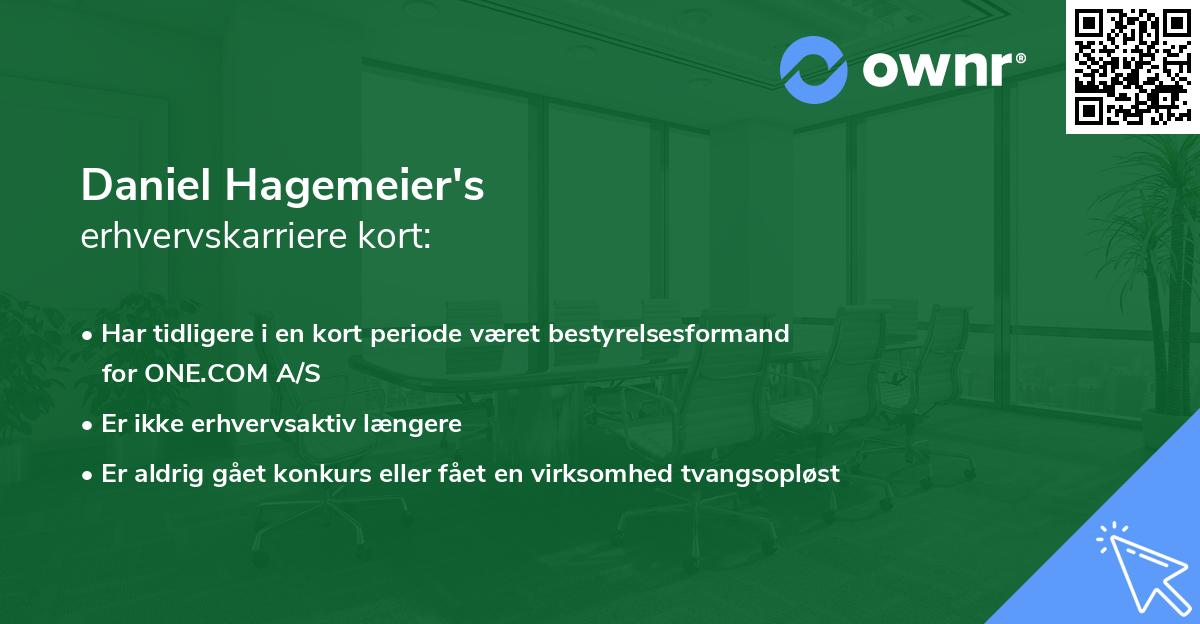 Daniel Hagemeier's erhvervskarriere kort