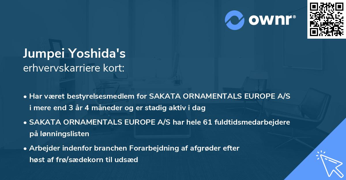Jumpei Yoshida's erhvervskarriere kort