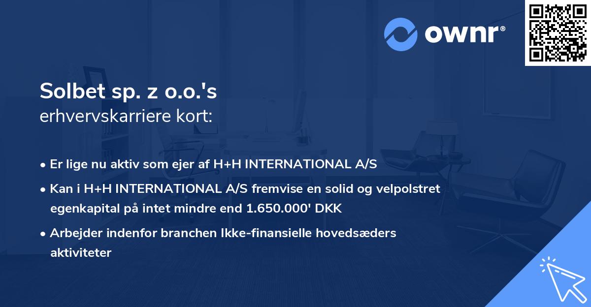 Solbet sp. z o.o.'s erhvervskarriere kort
