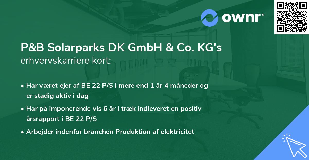 P&B Solarparks DK GmbH & Co. KG's erhvervskarriere kort