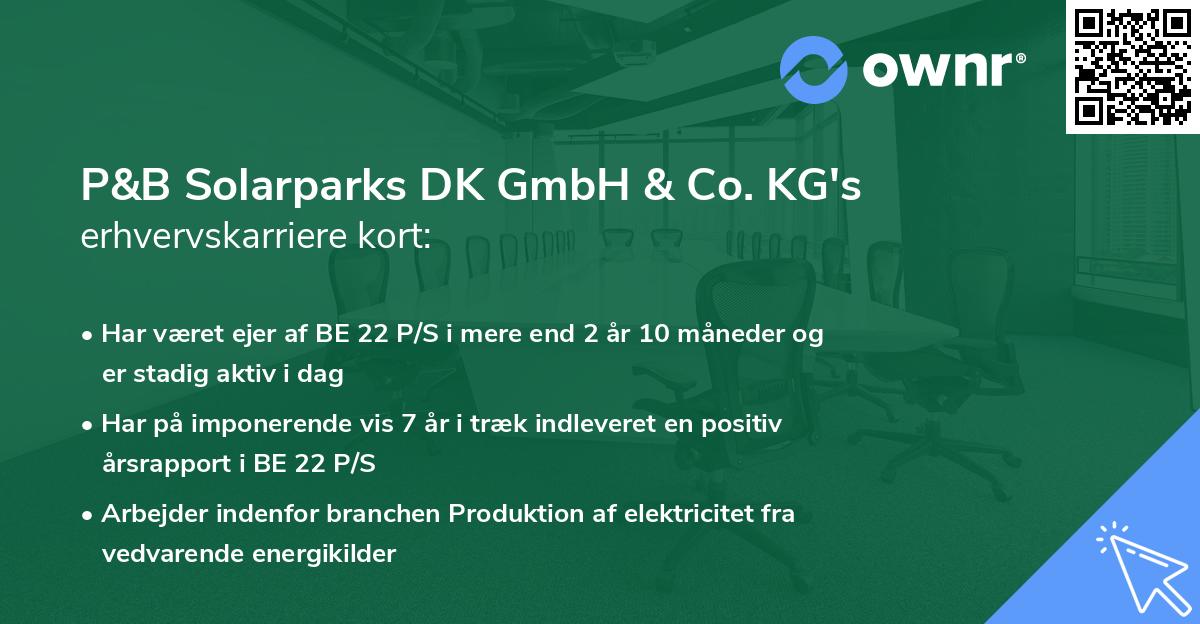 P&B Solarparks DK GmbH & Co. KG's erhvervskarriere kort