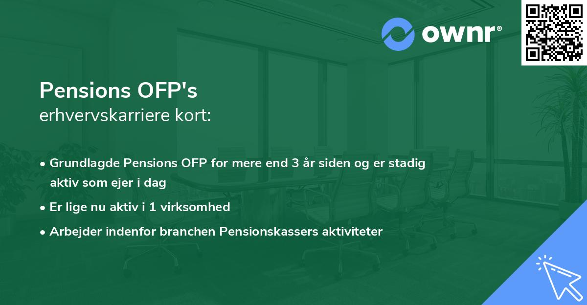 Pensions OFP's erhvervskarriere kort