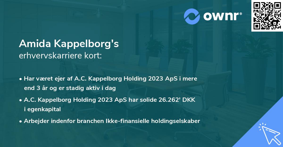Amida Kappelborg's erhvervskarriere kort