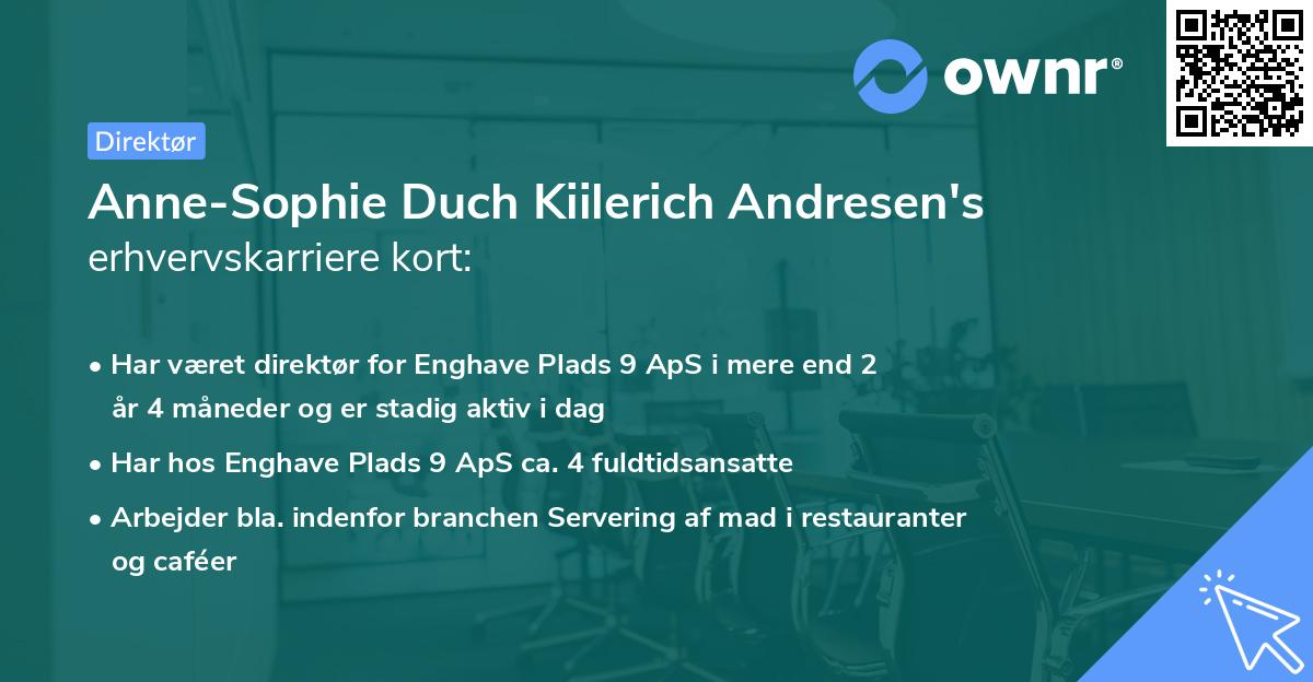 Anne-Sophie Duch Kiilerich Andresen's erhvervskarriere kort