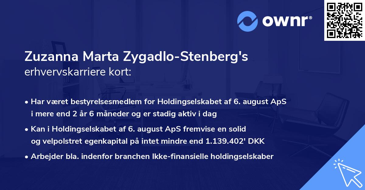 Zuzanna Marta Zygadlo-Stenberg's erhvervskarriere kort